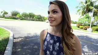 Public Pickups - Innocent Brunette Gags on Cock - 10/18/2016