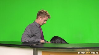Big Tits at Work - NewsCast on the Boob Tube - 08/08/2013