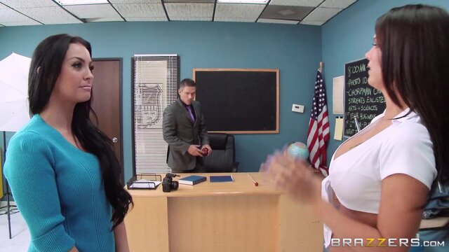 Big Tits at School - Peta Pledges Her Cleavage Allegiance - 12/08/2014